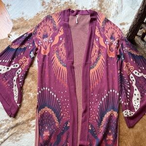 Free People Plum Textured Knit Sweater